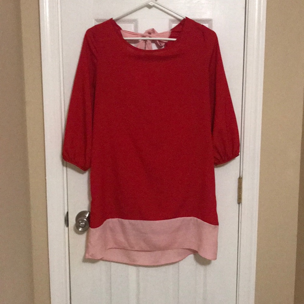 LuLu’s Color Block Dress with Tie Back Detail